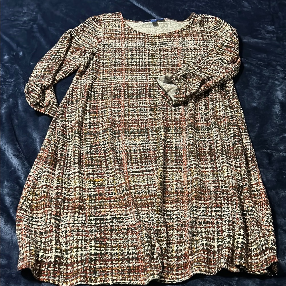Women’s’ multiple color shirt dress with pockets and 3/4 sleeves
